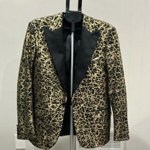 Gold and Black Patterned Blazer